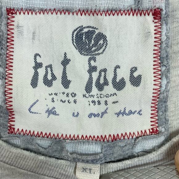 NWOT FATFACE Tshirt XL Graphic England Union Jack Flag Heathered Cotton Blend - Picture 2 of 6